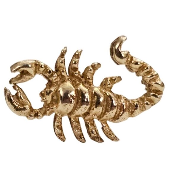 14K Yellow Gold Scorpion Crab Lapel Tie Pin